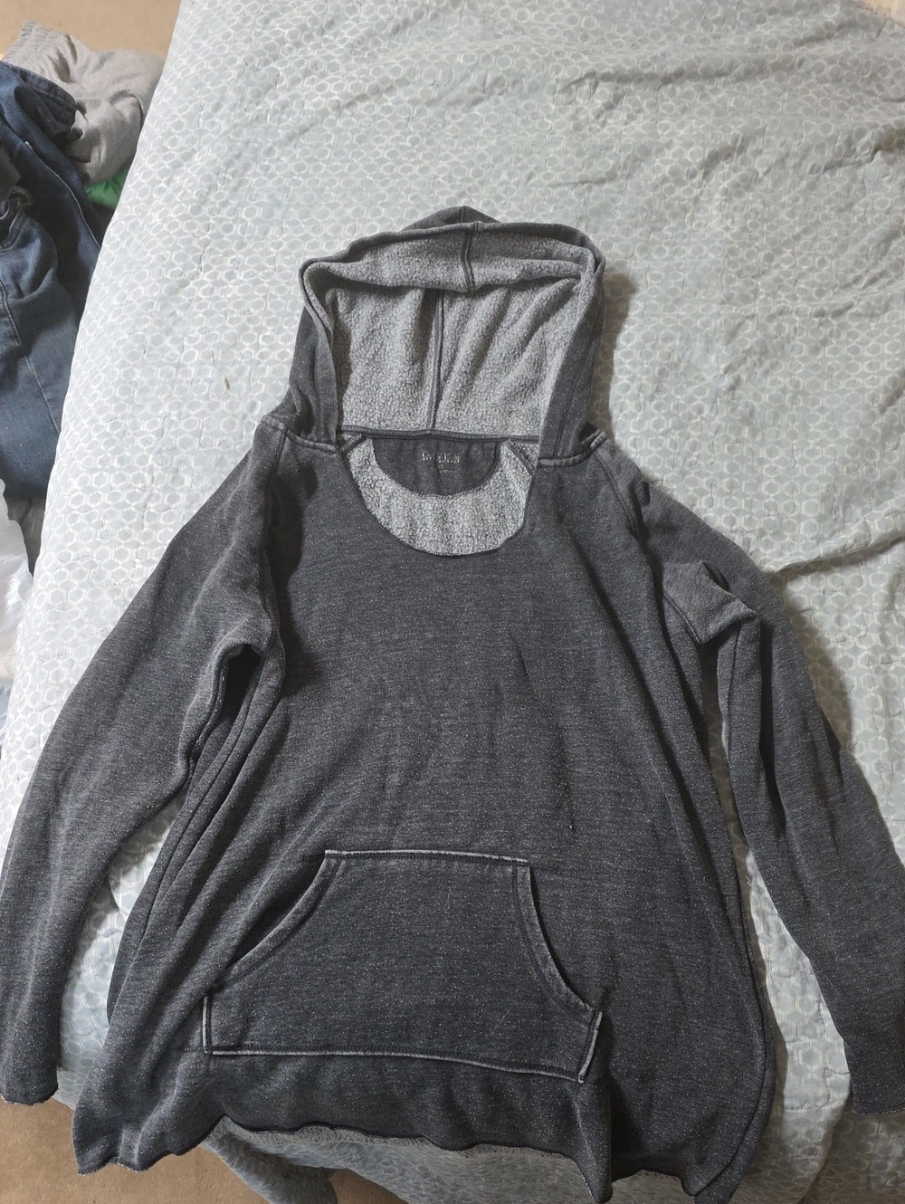 Calvin Klein Charcoal Gray Hooded Pullover Sweatshirt